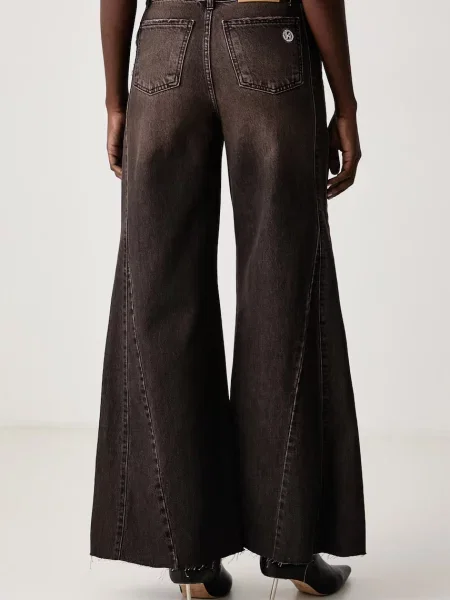 Haveone jeansy flare brązowe