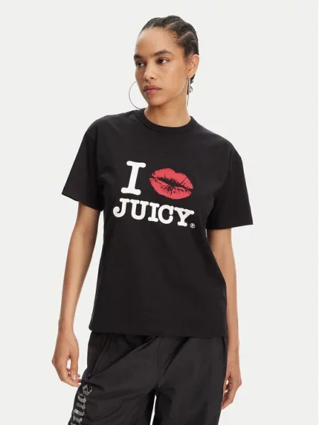Juicy Couture T-Shirt I Kiss Oversize czarny