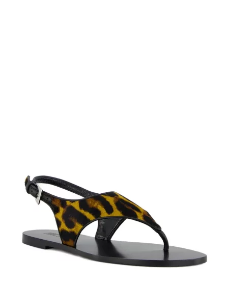 Sandale Paris Texas fără toc cu imagine cu model leopard maro