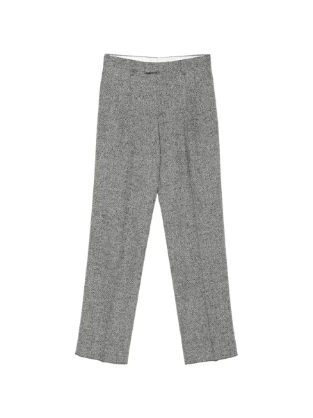 Pantaloni Lardini cu model herringbone gri