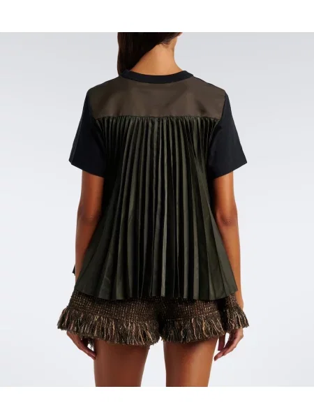 Tricou Sacai din jerseu albastru