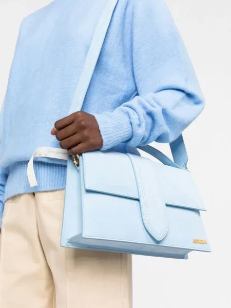 Geantă shopper Jacquemus din piele albastru