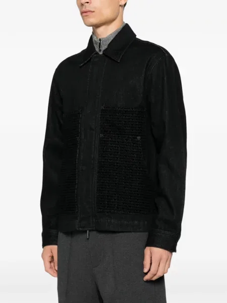 Džínová bunda Emporio Armani s autogramem černá