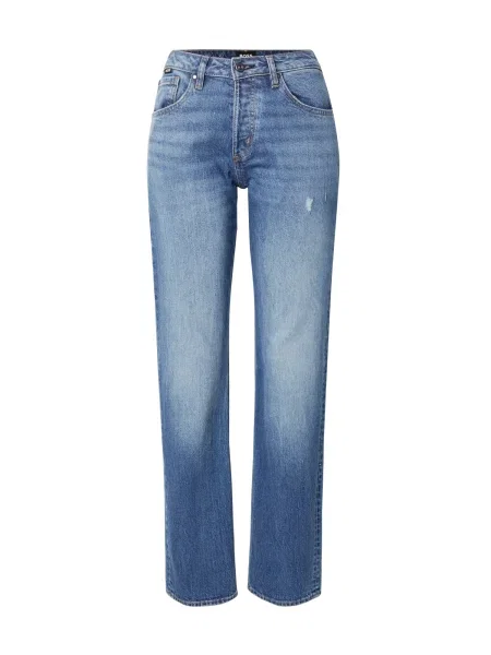 Blugi Boss cu talie înaltă albastru