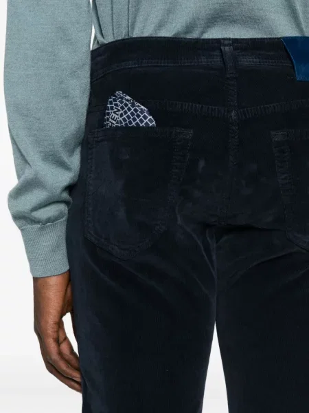 Pantaloni Jacob Cohën de catifea cord albastru