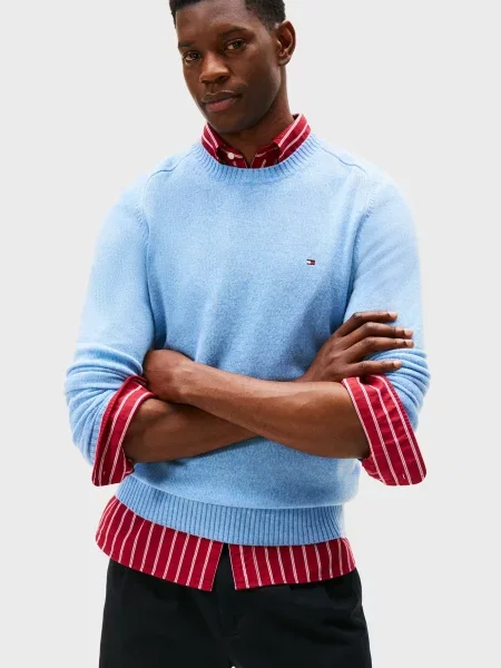 Вовняний светр Tommy Hilfiger блакитний
