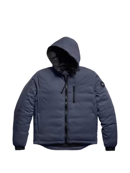 Geacă Canada Goose cu glugă cu autograf albastru