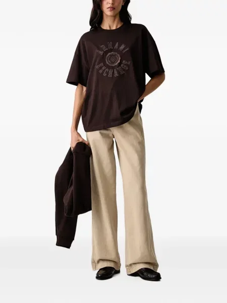 Tricou Armani Exchange cu broderie maro