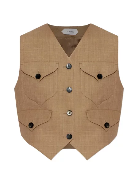 Vestă Versace de lână maro