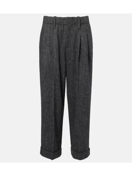 Pantaloni Brunello Cucinelli de lână conici gri
