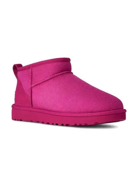 UGG cizme de zăpadă din piele întoarsă Classic Ultra Mini roz