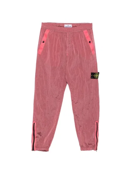Pantaloni Stone Island cu strasuri alergare roz