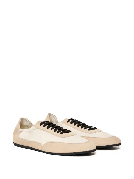 Sneakerși Scarosso din piele de căprioară alb