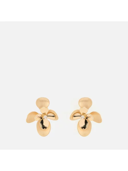 Reserved Náušnice ve tvaru květin zlatý