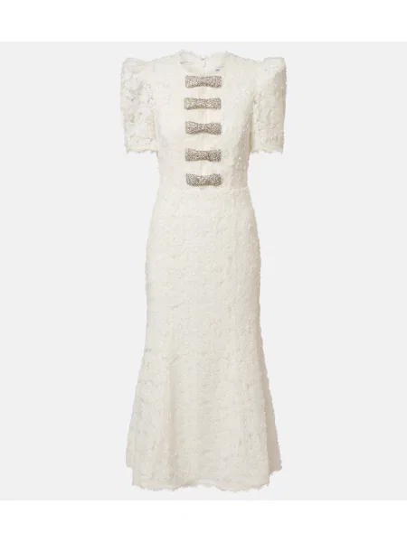 Rochie midi Rebecca Vallance din dantelă alb