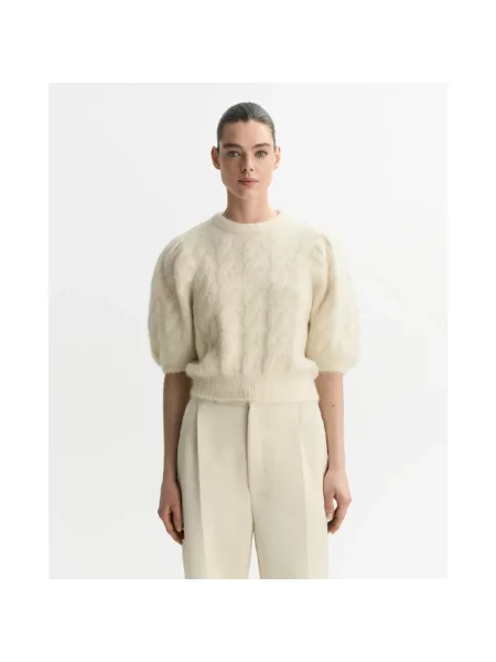 Dzianinowy sweter Soft Goat beżowy