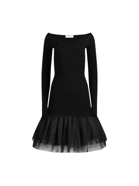 Sukienka midi Nina Ricci tiulowa do kolan czarna