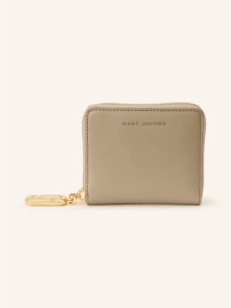 Marc Jacobs Portfel The Scene Slim Compact Wallet beige beżowy