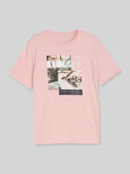 T-shirt o kroju regular fit z czystej bawełny Tom Tailor