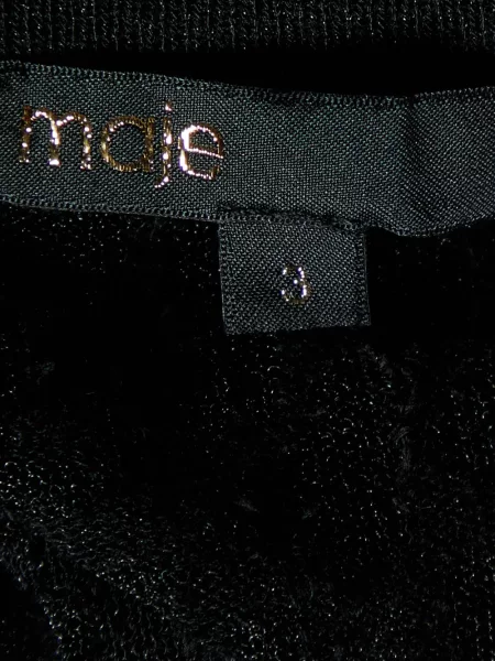 Lung tricou Maje din dantelă negru