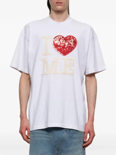 Tricou Doublet cu paiete alb