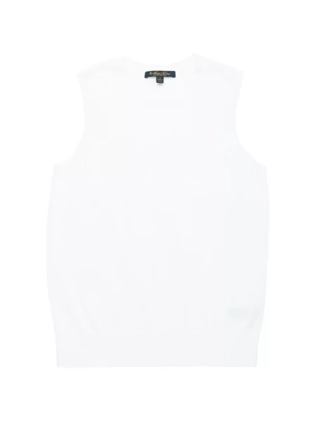 Top Brooks Brothers din jerseu alb