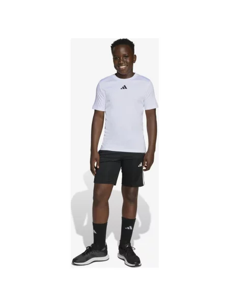 Zestaw adidas koszulka i spodenki krótkie Train Essentials 3 paski czysty czarny junior biały