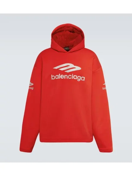 Hoodie Balenciaga iz flisa rdeča