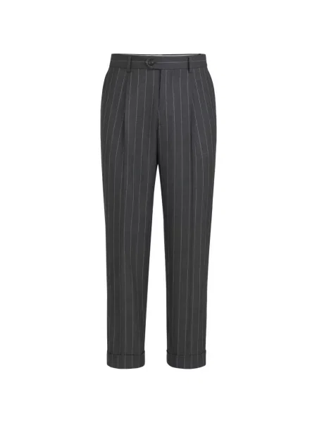 Pantaloni Brunello Cucinelli de lână cu dungi gri