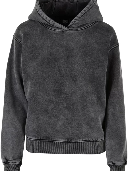 Palton Uc Ladies cu glugă cu strasuri negru