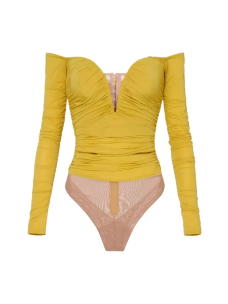 Bluzka z długim rękawem Elisabetta Franchi żółta