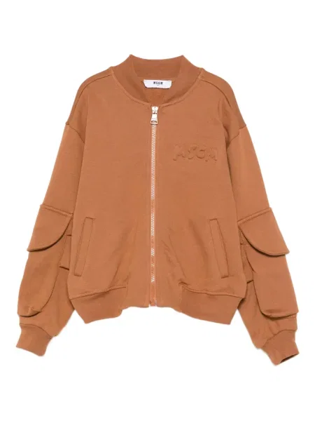 Kurtka bomber dziecięcy Msgm brązowy