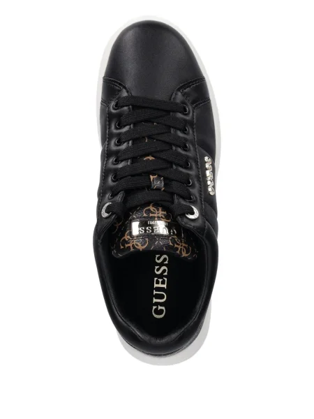 Sneakerși Guess din piele negru