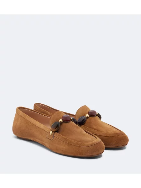 Pantofi loafer Gianvito Rossi din piele de căprioară maro