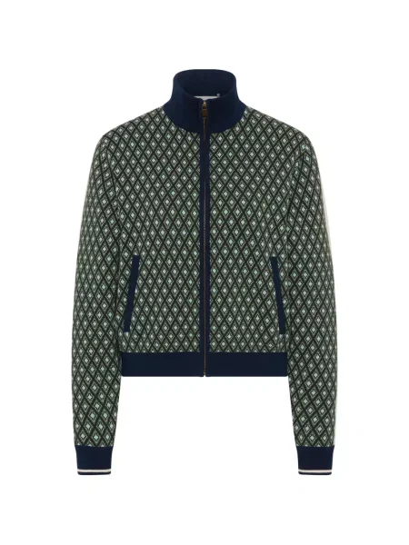Cardigan The Upside cu imprimeu geometric verde