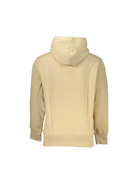 Bluza z kapturem Calvin Klein z kapturem z nadrukiem beżowa