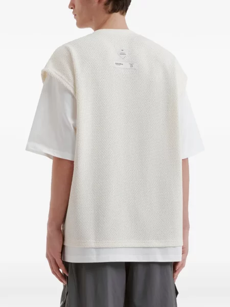 Елек Musium Div. с V-образно деколте бяло