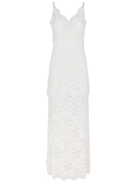 Rochie maxi Rabanne din dantelă de costum alb