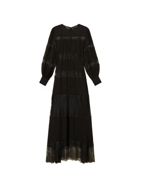 Lung rochie Twinset din dantelă negru