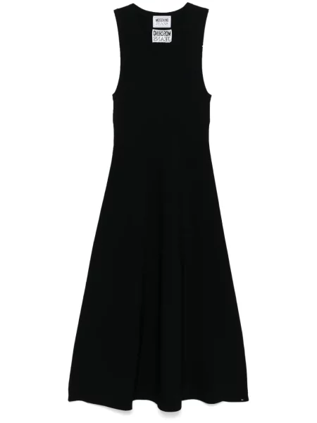 Dzianinowa sukienka jeansowa Moschino Jeans do kolan garniturowa czarna