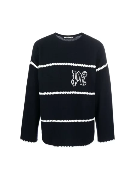 Sweter Palm Angels wełniany w paski niebieski