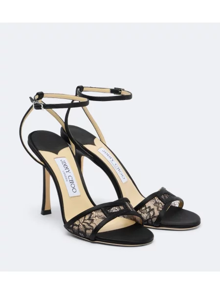 Sandale Jimmy Choo din dantelă negru