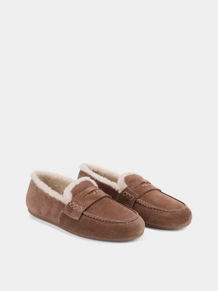 Велюровые мокасины Miraton бежевые
