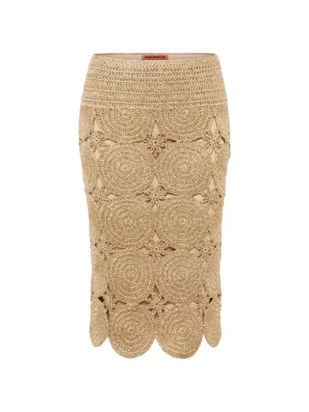 Fustă midi Simon Miller până la genunchi auriu
