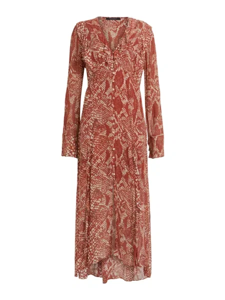 AllSaints Rochie bej / roșu ruginiu alb