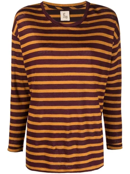 Tricou Paula cu dungi cu imagine galben