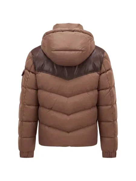 Geacă Moncler cu glugă maro