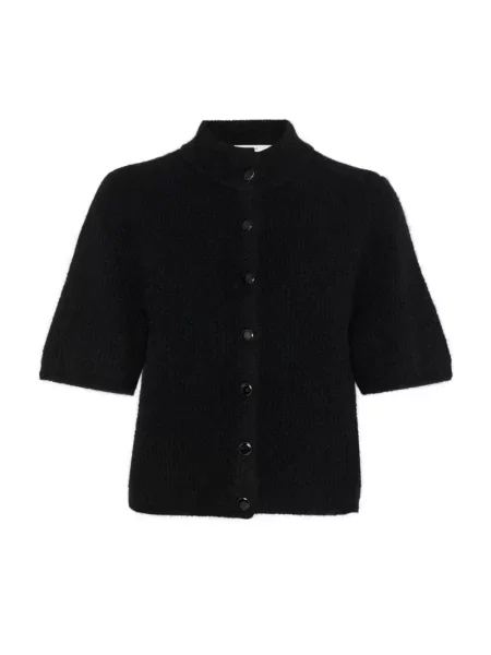Krótki kardigan Gestuz z wysokim kołnierzem czarny