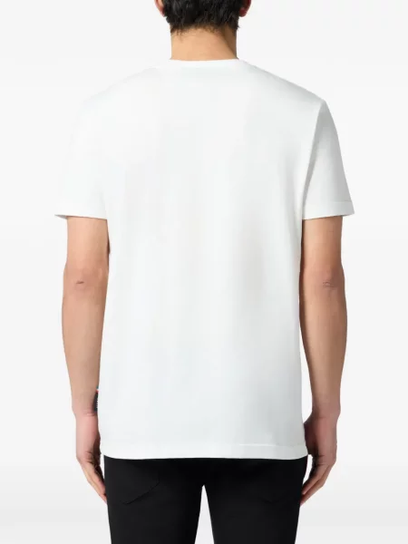 Tricou Philipp Plein cu decolteu rotund alb