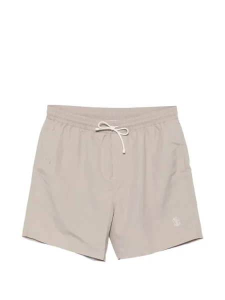 Slip de baie Brunello Cucinelli cu broderie cu cordon